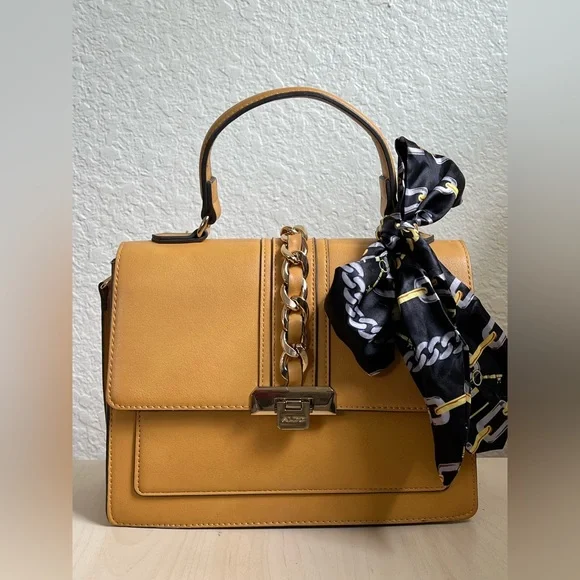 ALDO Glenda Satchel Handbag Color Mustard Yellow